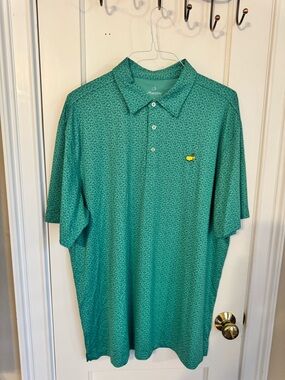 Masters Tech Green Micro-Pattern Golf Polo